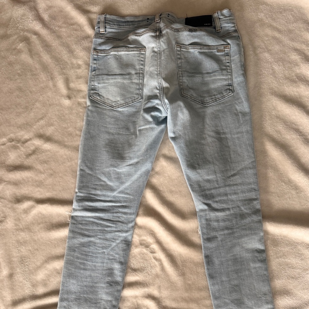 AMIRI Light Blue Ripped Skinny Jeans - Picture 10 of 14